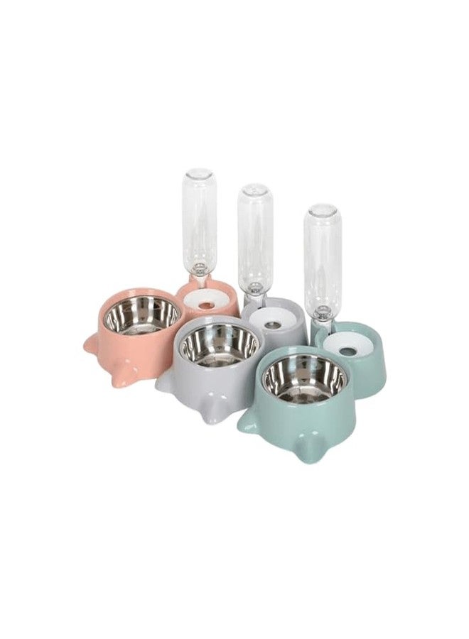 Misu Pet Store Two Function Container for pet Food and Water one Side Holds Dry bits Other Side Stores Drink Flat Tray Part fits Ground and Bottle top Serves During sit Travel Meal Blue - Image 4